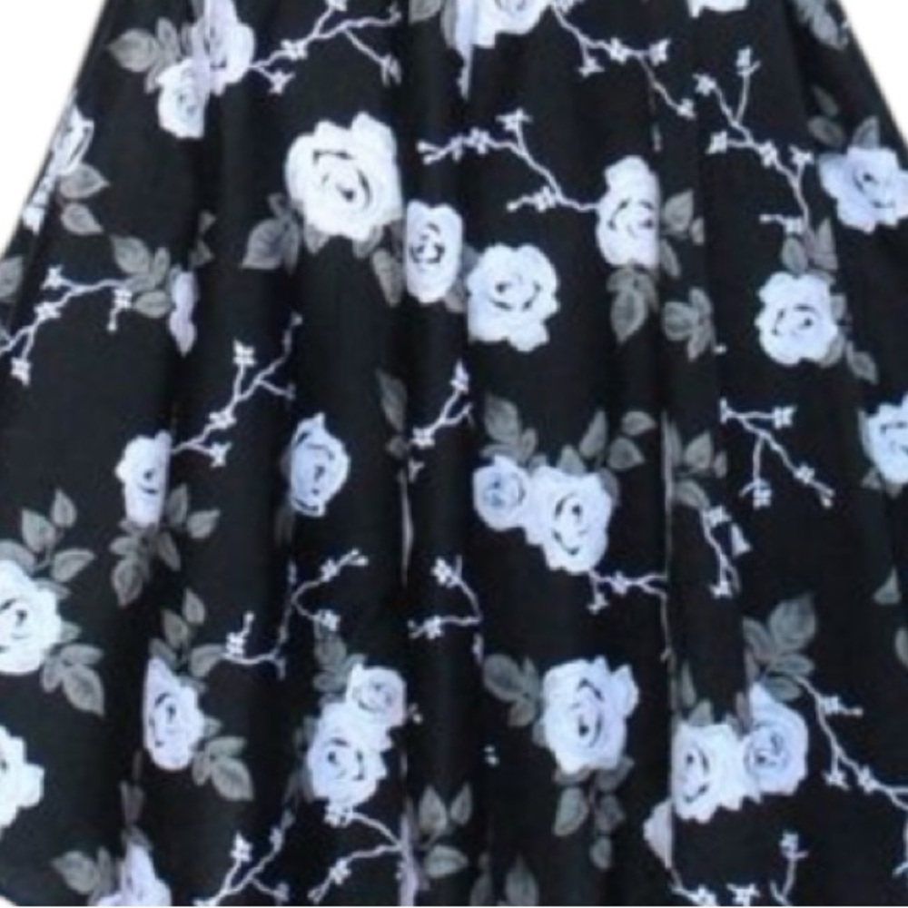Hell Bunny Vixen's Natalia Rose Retro Rockabilly Swing Dress in Black/White.
L - Picture 5 of 7